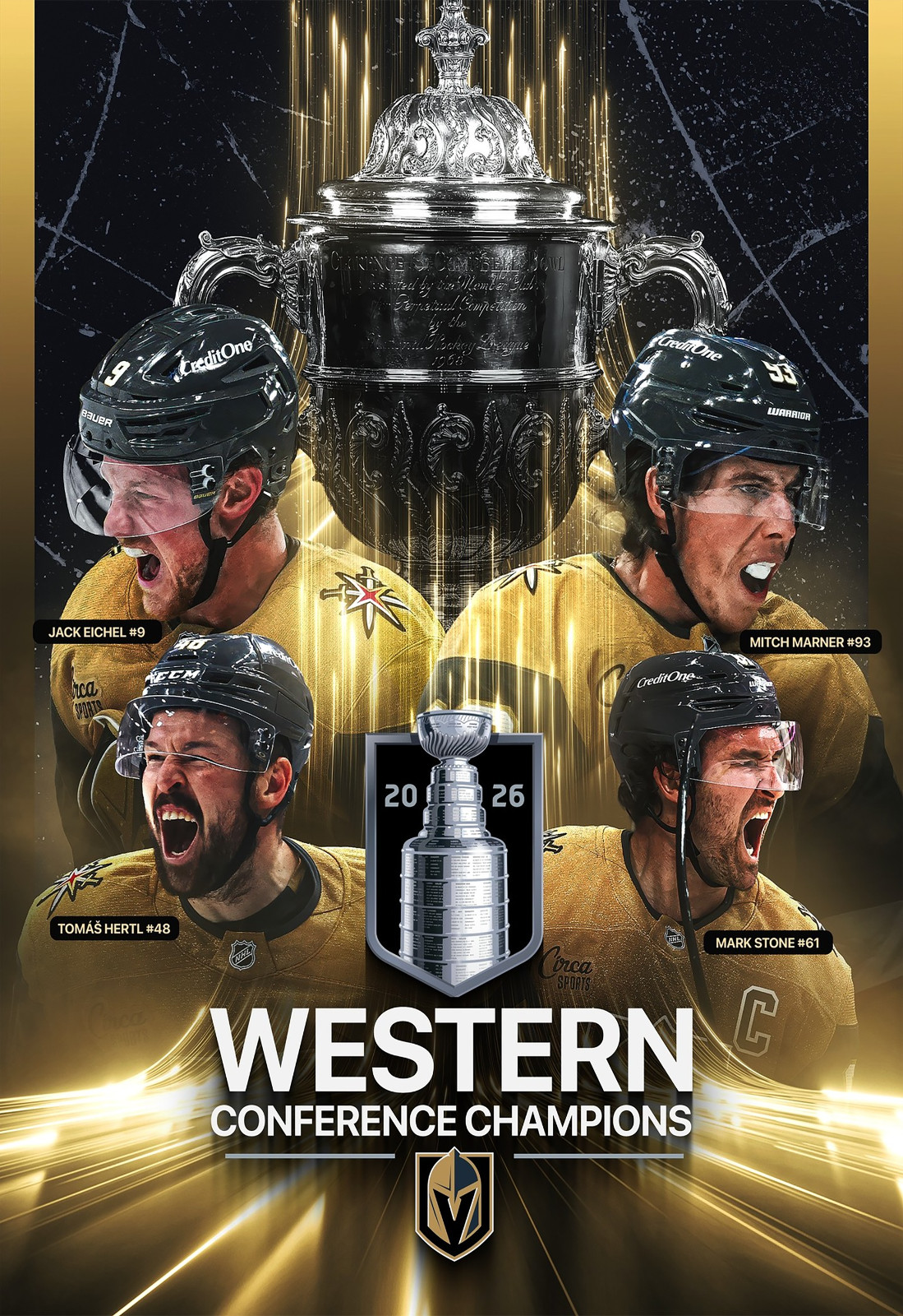 Vegas Golden Knights Western Conference Champions Poster Multiple Sz STANLEY CUP