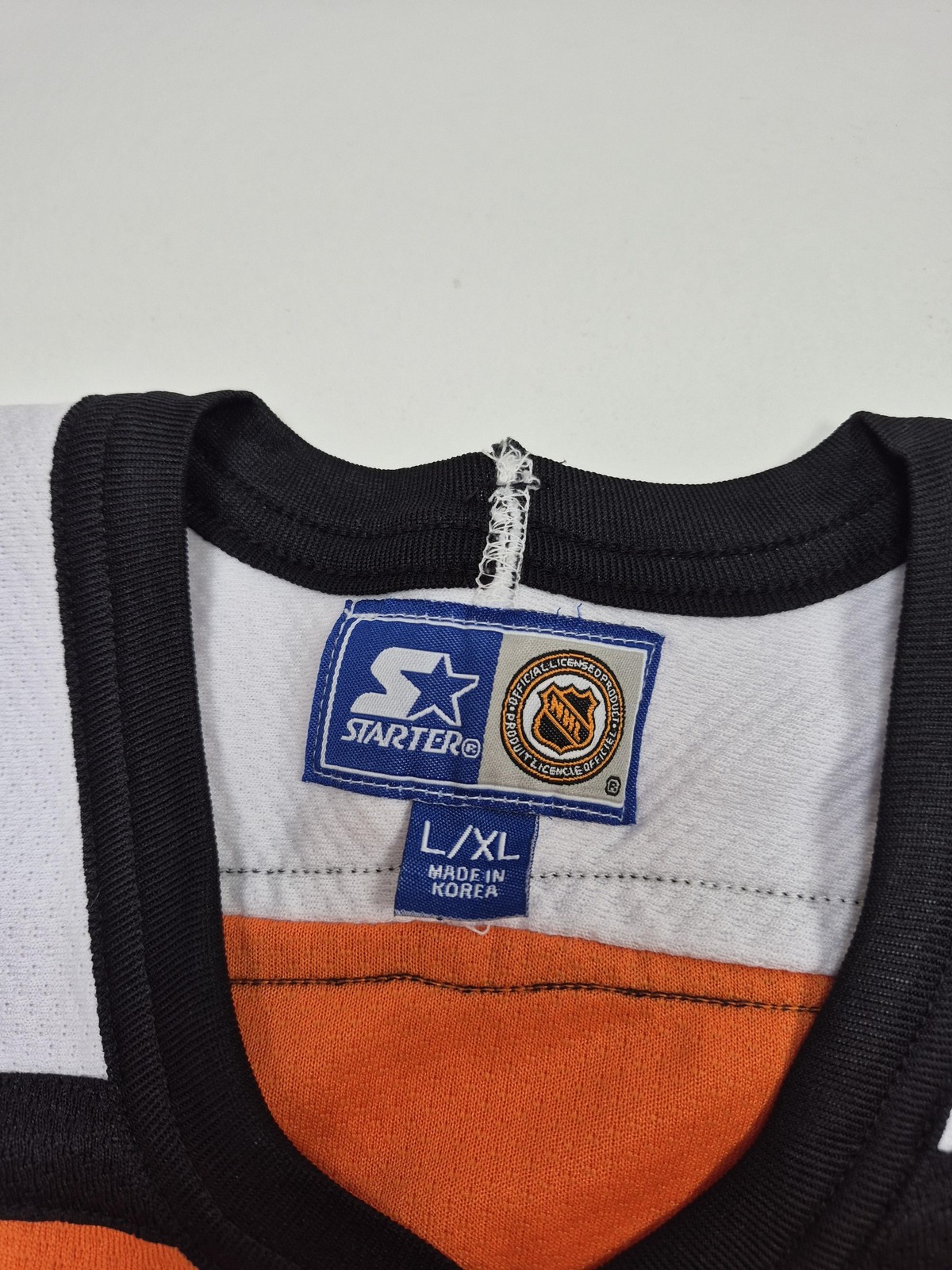 Vintage Philadelphia Flyers Jersey Mens L/XL Orange NHL Hockey Starter Mesh 90s