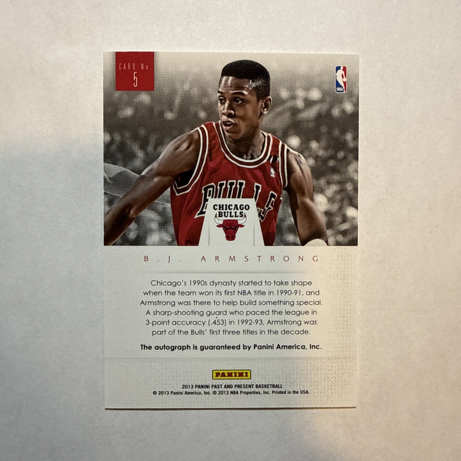2012-13 Panini Past & Present – Elusive Ink B.J. Armstrong #5 (AU)