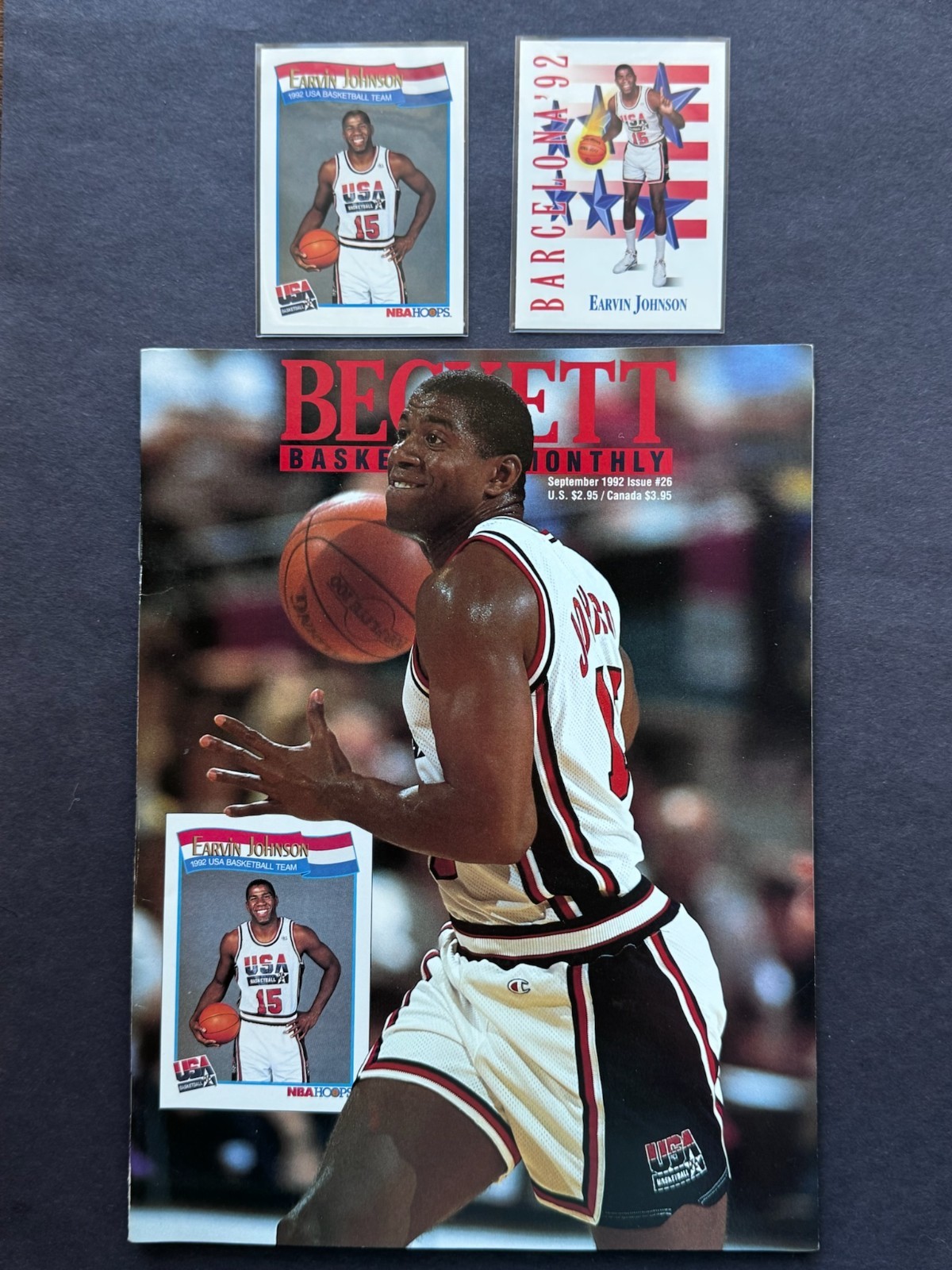 Vintage 90s NBA Basketball Card & Magazine Bundle Jordan Magic Bird Dream Team