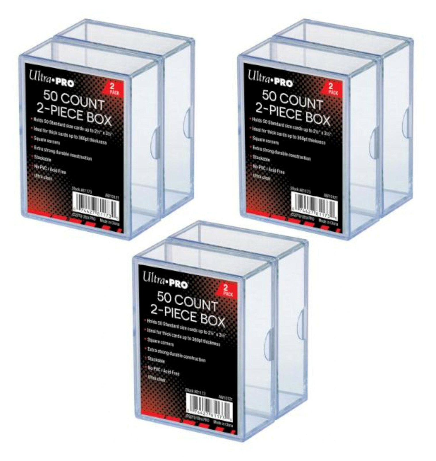 NEW 6-Pack Ultra Pro 50 Count 2-Piece Card Storage Box Case Sports Magic 81173