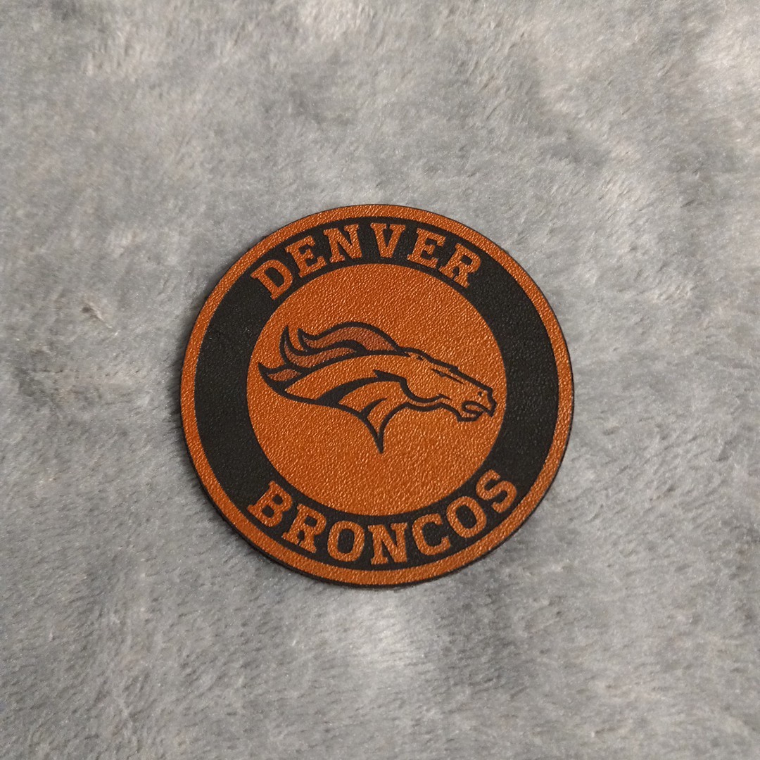 Broncos Leather Iron on Patch For Hats And Accessories