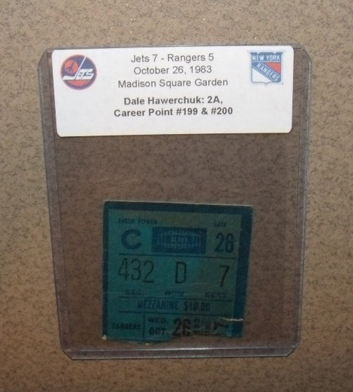 NY Rangers 10/26/1983 Ticket Stub Dale Howerchuk NHL Point #200 Willie Huber 3pt