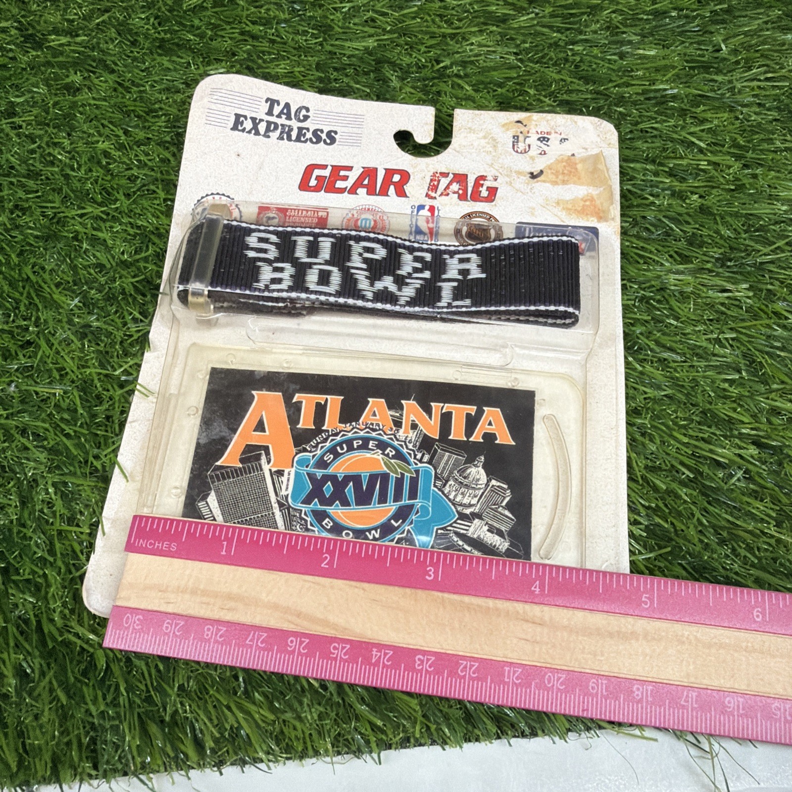 Atlanta Gear Tag Tag Express Plastic 4.5in x 2.5 in Luggage Tag Vintage New