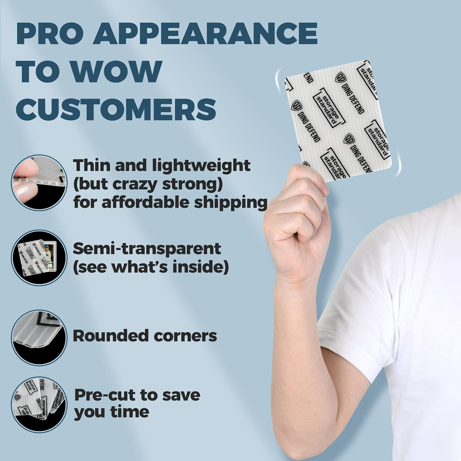 Trading Card Shipping Protectors 510 Pack 3.5” X 4.5” – Premium Ultra Strong