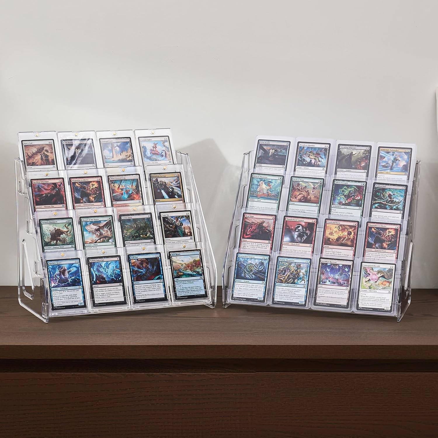 Card Display Stand Acrylic 4 Tier Shelf for Trading Cards Sports TCG PSA