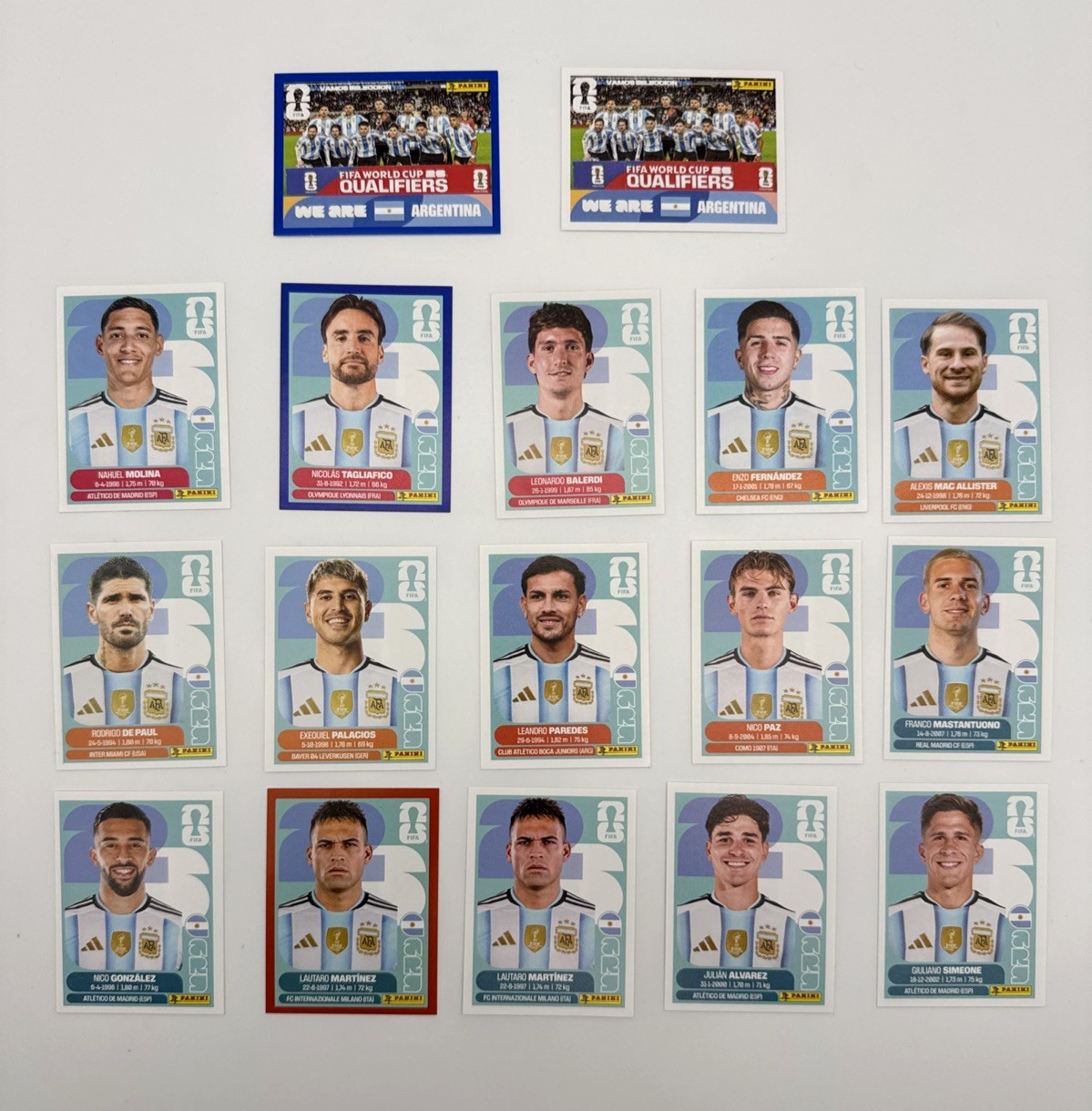 2026 100% Authentic Panini FIFA World Cup Argentina Stickers Team — You Pick