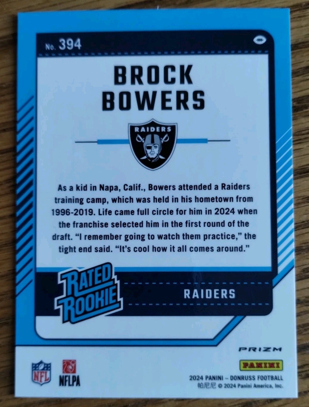2024 Panini Donruss – Rated Rookie Brock Bowers #394 Optic Preview Red Pandora