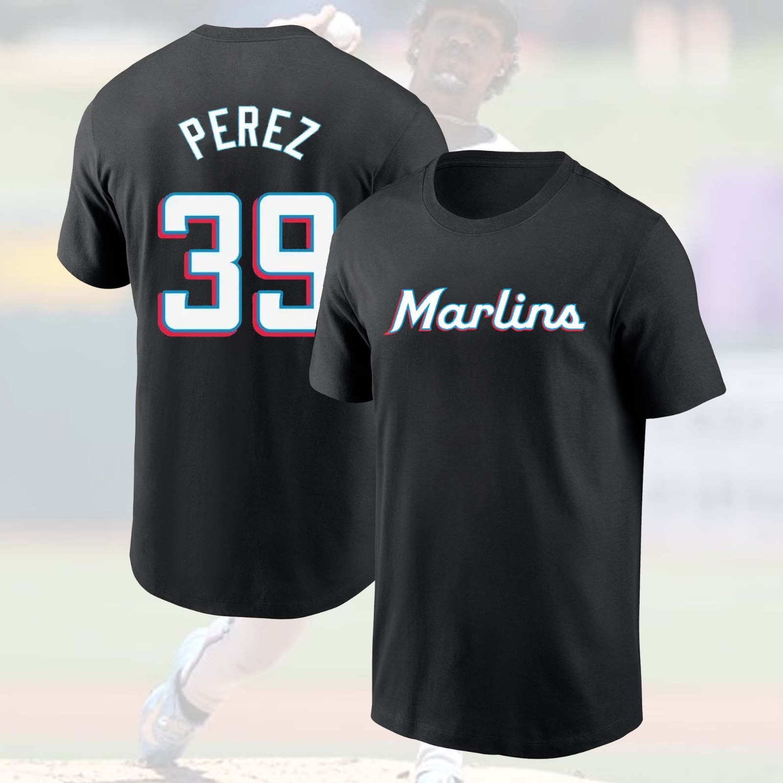 SALE OFF – Eury Pérez #39 Miami Marlins Team 2026 Player Name And Number