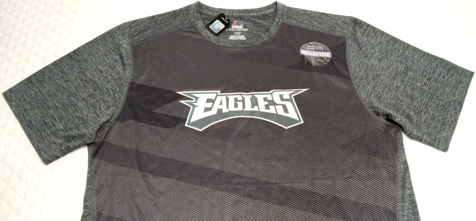 NWT Majestic Cool Base Philadelphia Eagles Men’s Large T-Shirt Dark Heather Gray