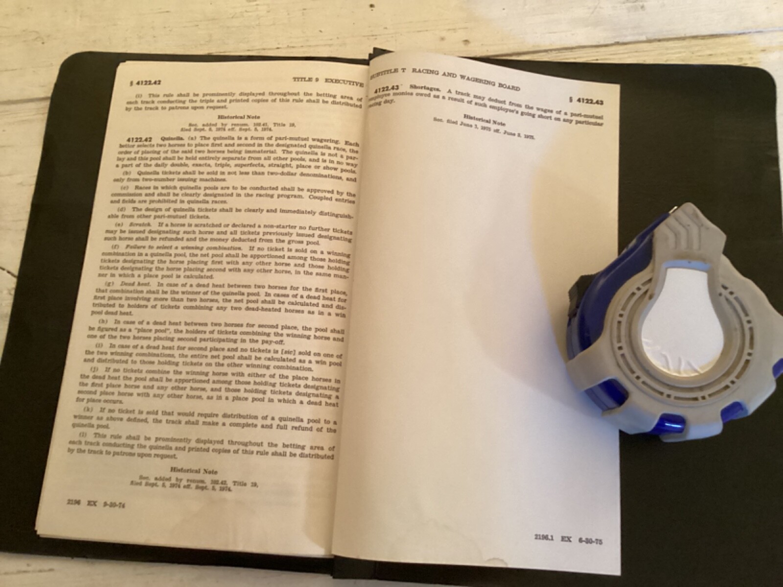 1974 New York State Harness Horse Racing Rules and Regulations