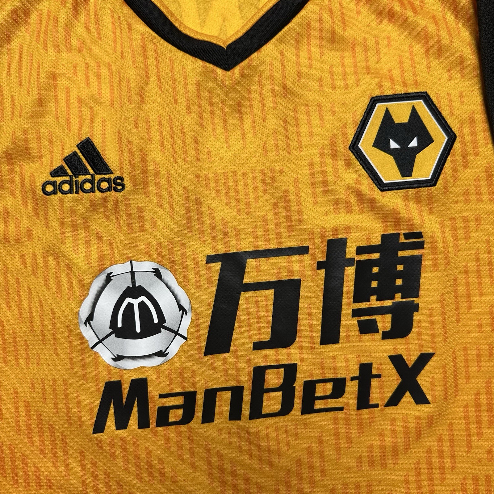 WOLVERHAMPTON ADIDAS 2020/2021 FOOTBALL HOME JERSEY #20 VITINHA SIZE “L” FJ4503
