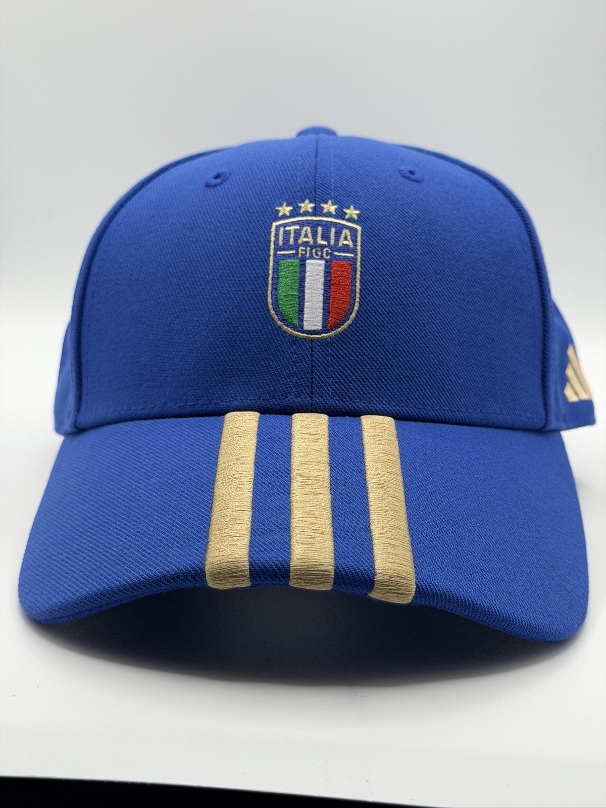 adidas FIGC BB CAP KD7703 Italy Soccer Blue Gold OSFM Adjustable Hat NWT