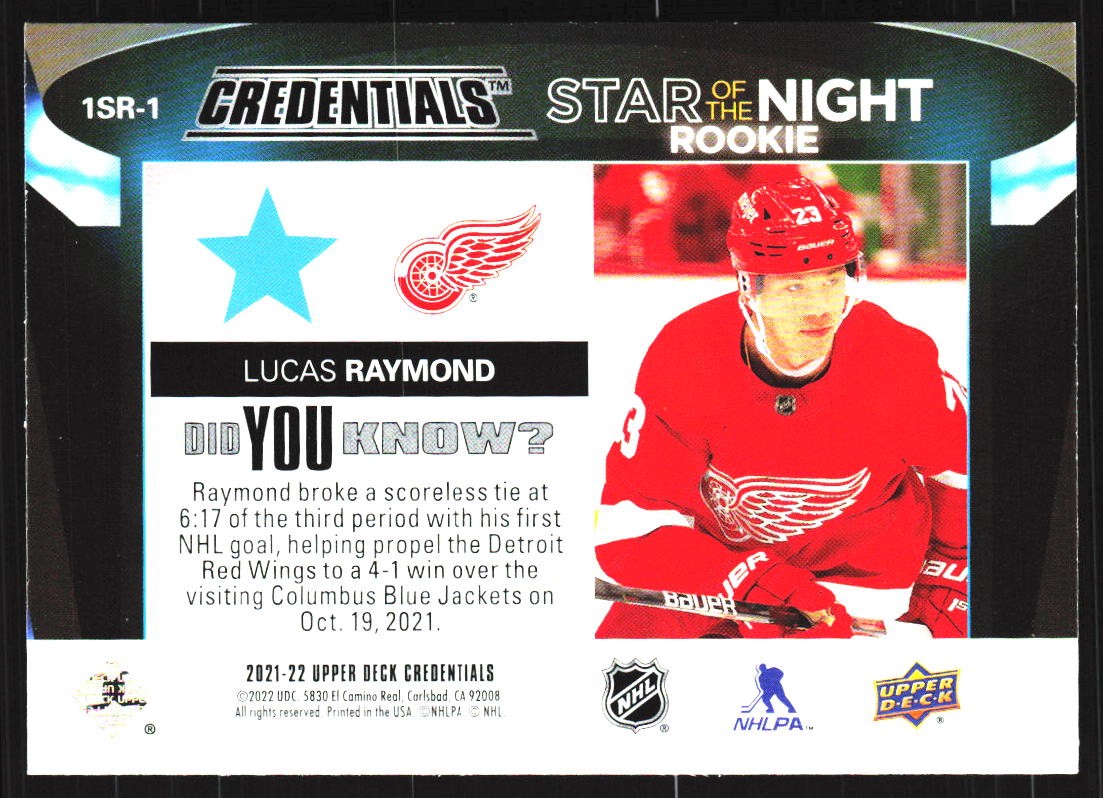2021-22 Upper Deck Credentials #1SR-2 Cole Caufield Star of the Night RC