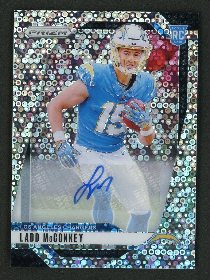 Ladd McConkey 2024 Panini Prizm #365 Auto No Huddle RC Chargers