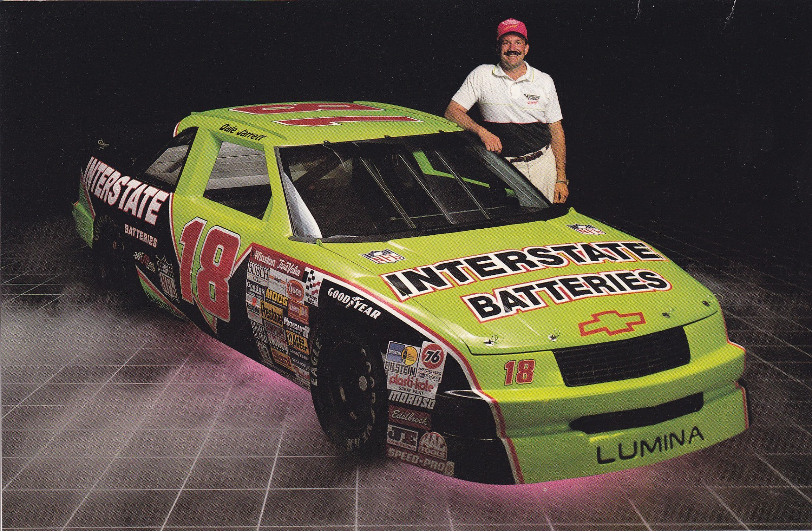 1992 DALE JARRETT – INTERSTATE BATTERIES CHEVROLET LUMINA 6″ X 9″ POSTCARD
