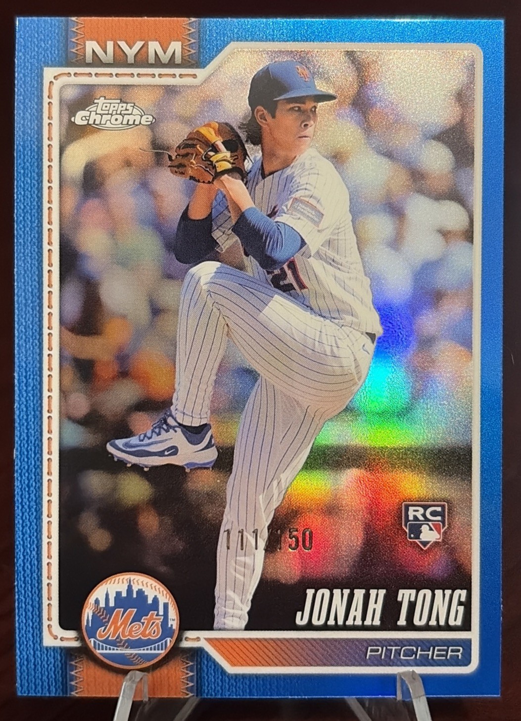 Topps Chrome 2026 Jonah Tong Blue Refractor RC #269 New York Mets /150