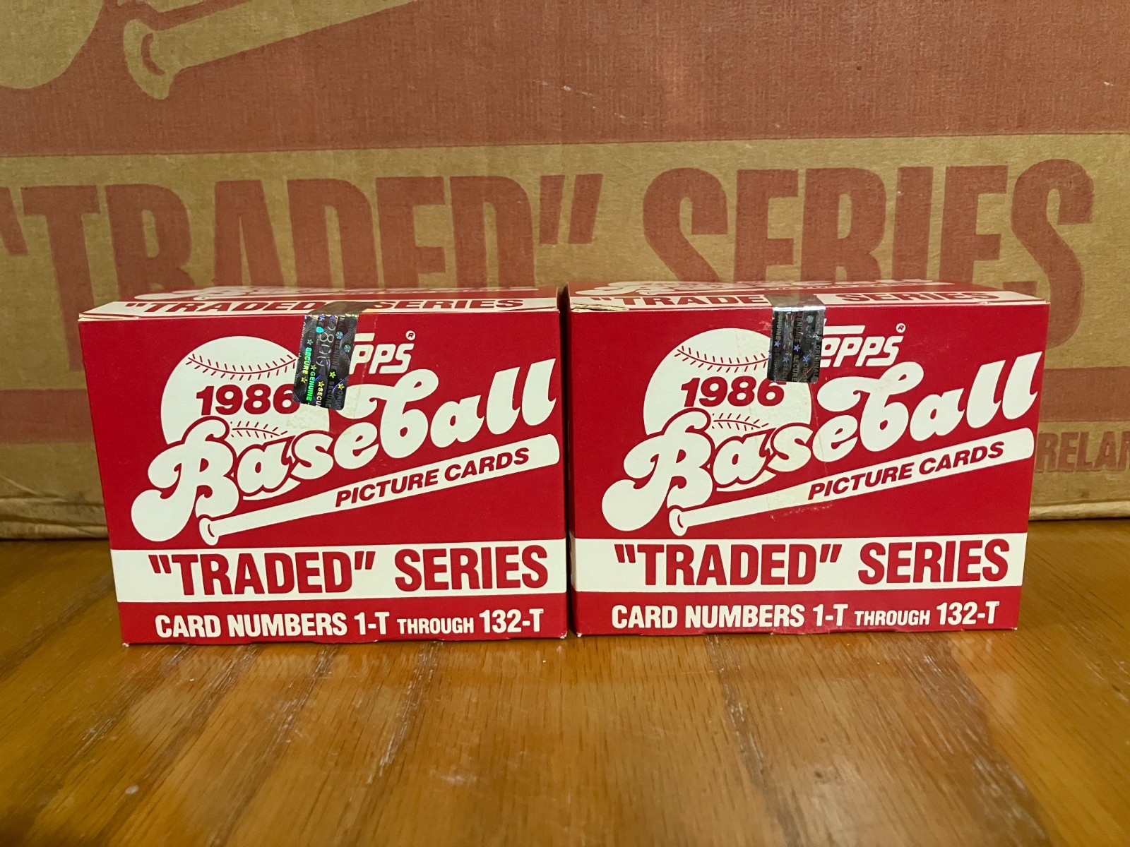 1986 Topps Traded Set x 2 (TWO) Bonds, Bo Jackson, Factory Tape HOLOGRAM {FASC)