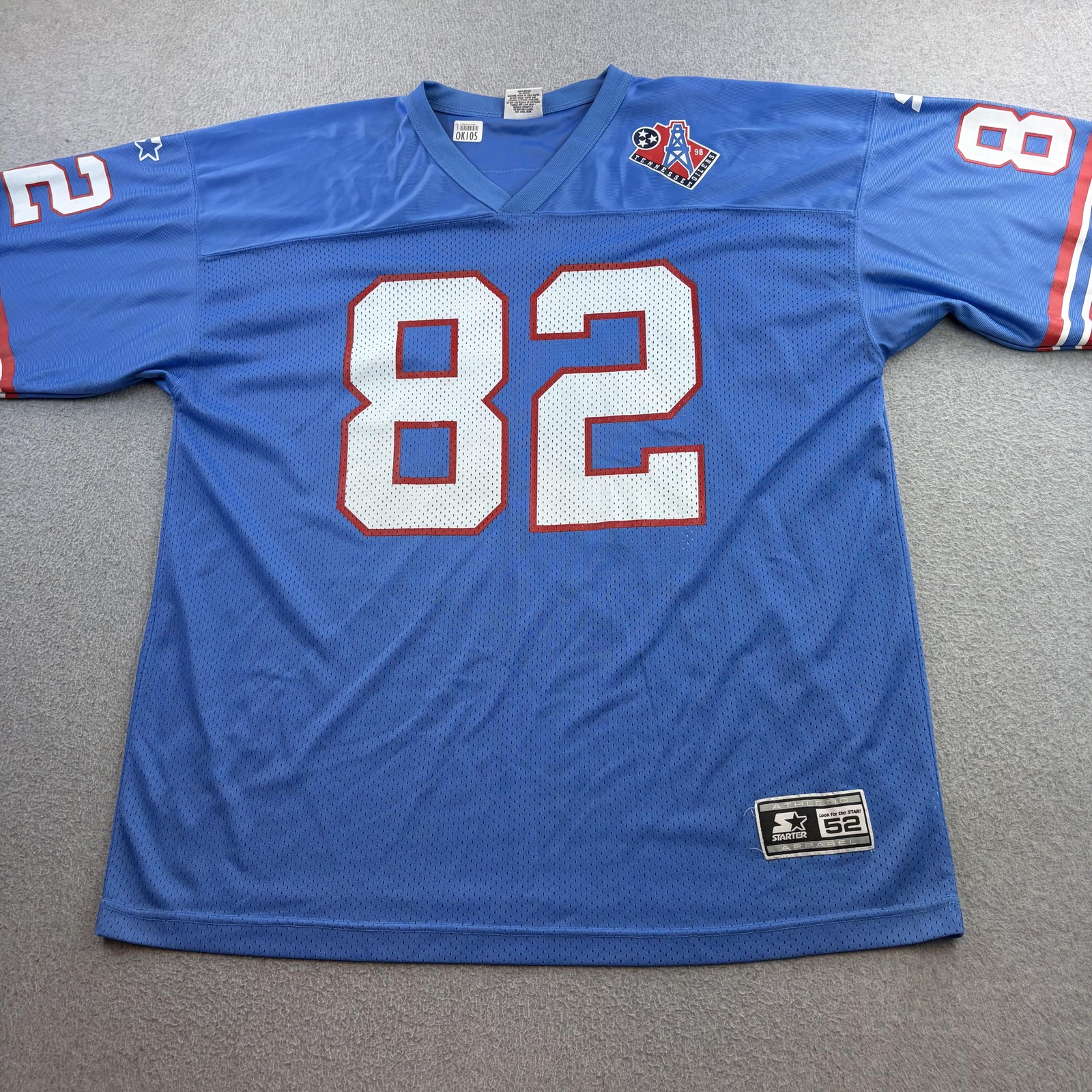 Vintage Tennessee Oilers Football Jersey Mens XL Blue NFL Thigpen 82 Starter 90s