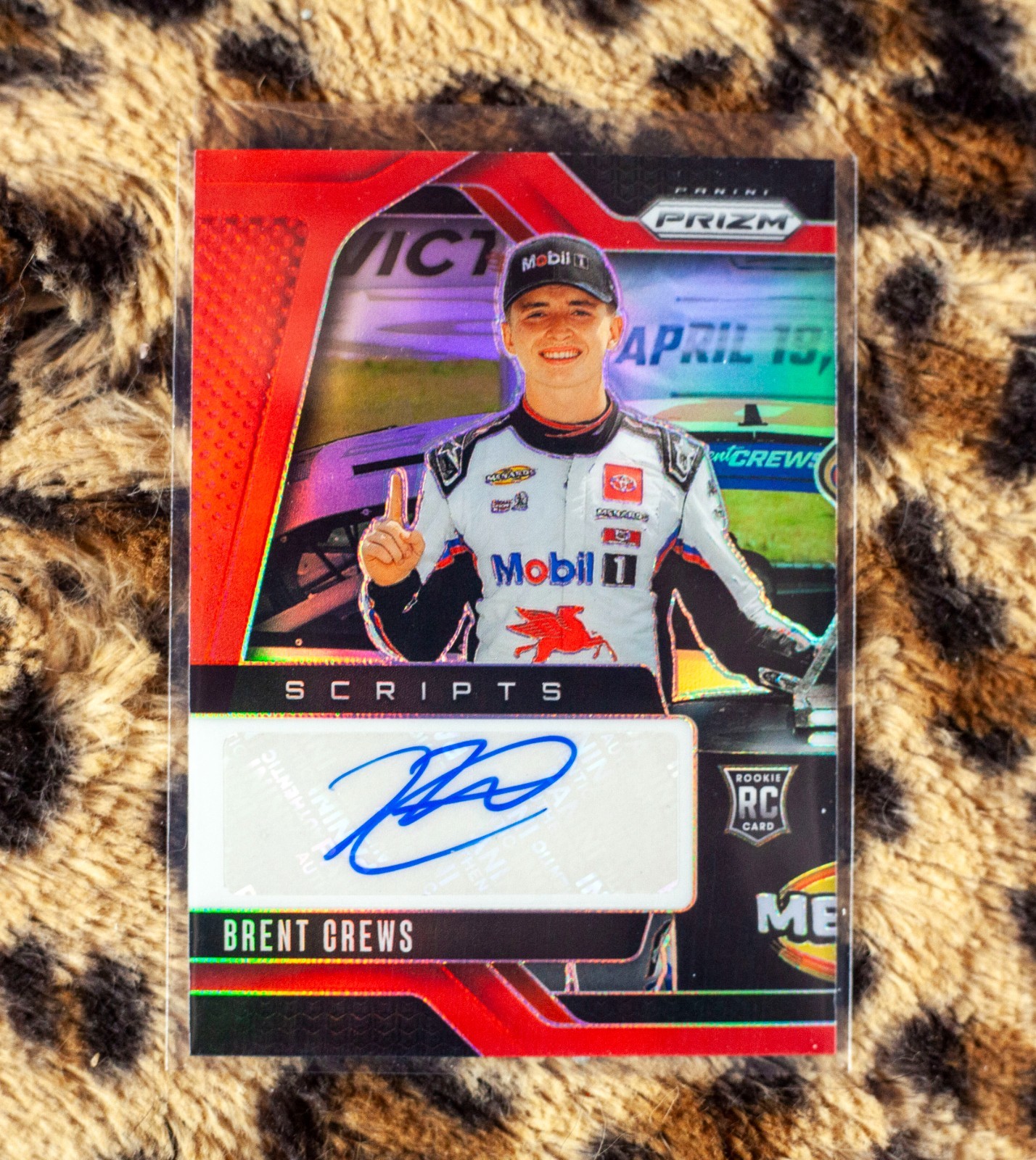Brent Crews 2025 Prizm Nascar Scripts Autograph RC Red /99 Rookie Auto