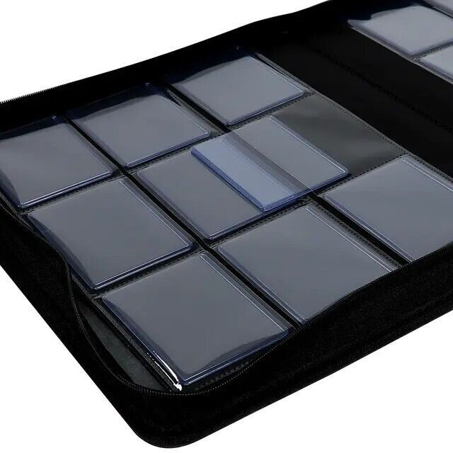 Top Loader Binder Holds Standard 3”x4” Toploader Hard Cases 9 Pocket 2 Sided 360