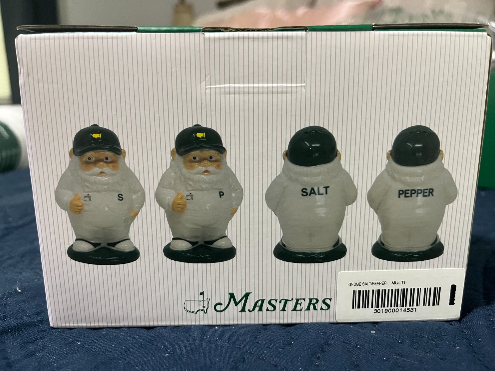 2026 Masters Golf Gnome Caddie Salt & Pepper Shakers, NIB