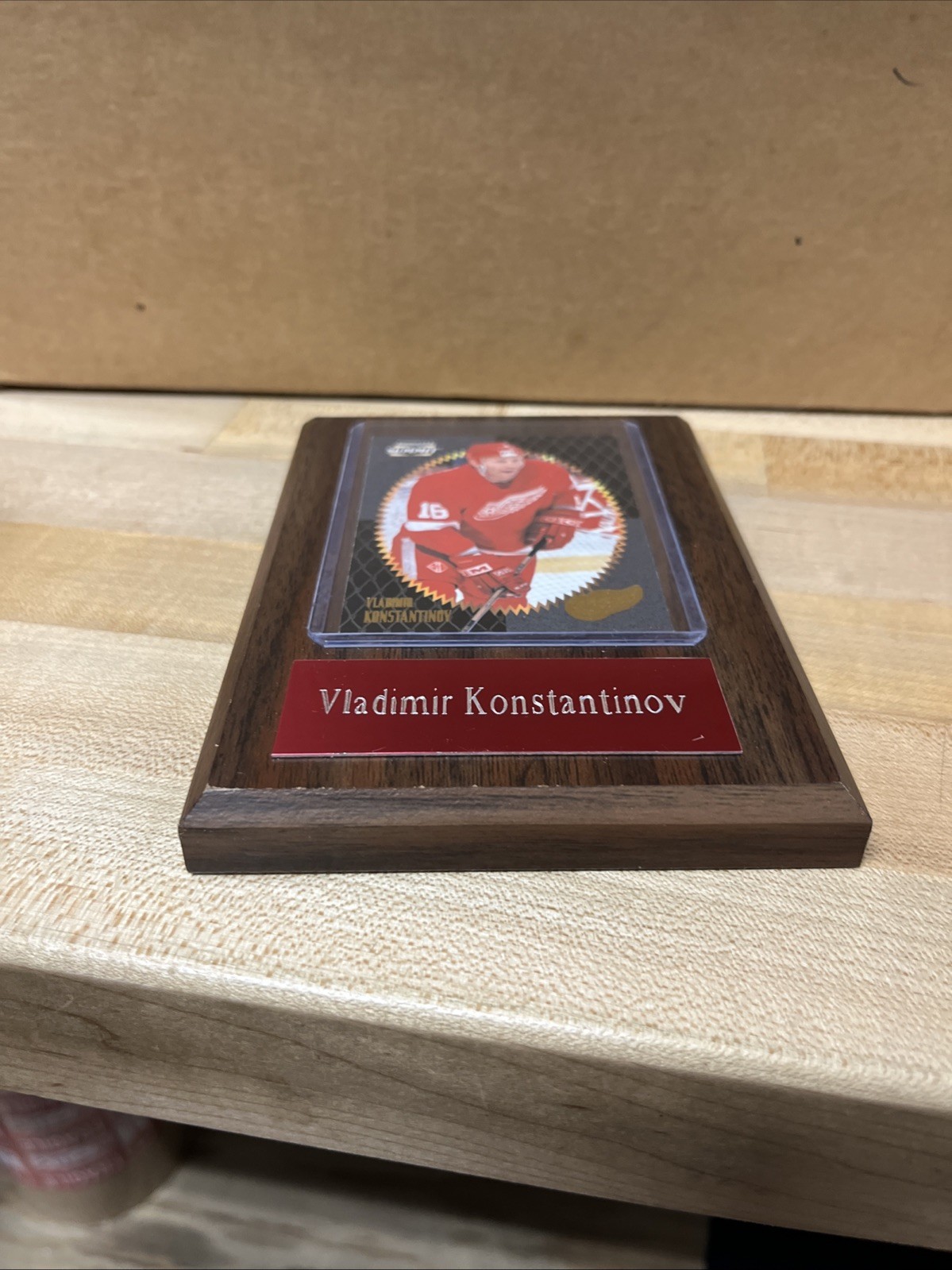 Vladimir Konstantinov 4 1/2 X 6 W/1996 Pinnacle Hockey Card Plaque. Box 134