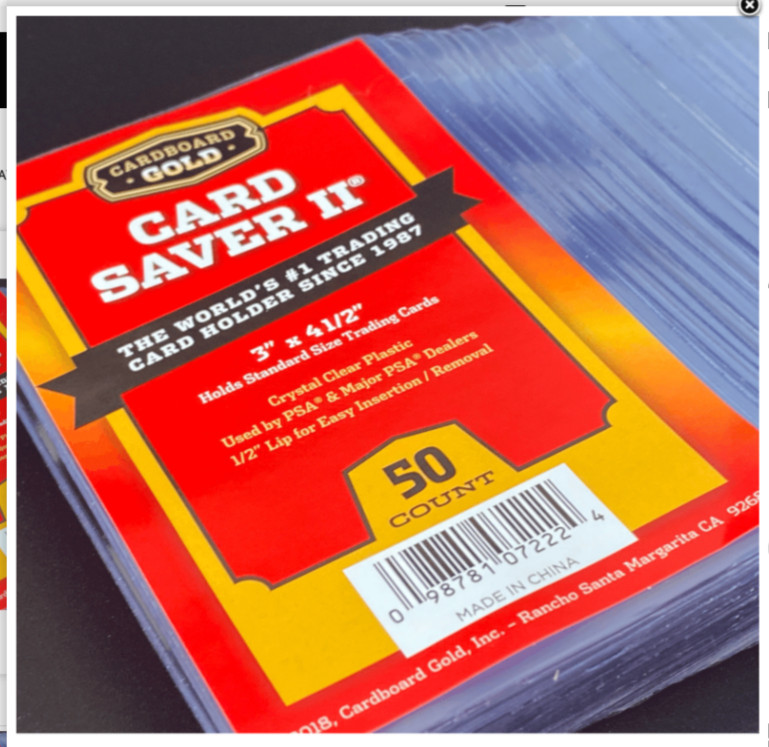 Card Saver 2 Cardboard Gold PSA Semi Rigid Holders 50 100 200 300 500 1000 2000