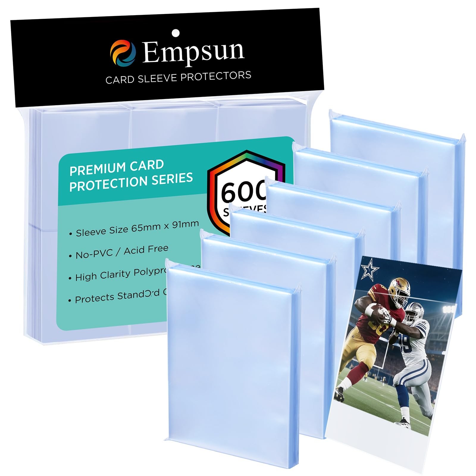 Empsun 600 Count Clear Penny Soft Sleeves Trading Card Sleeves Soft Protectors