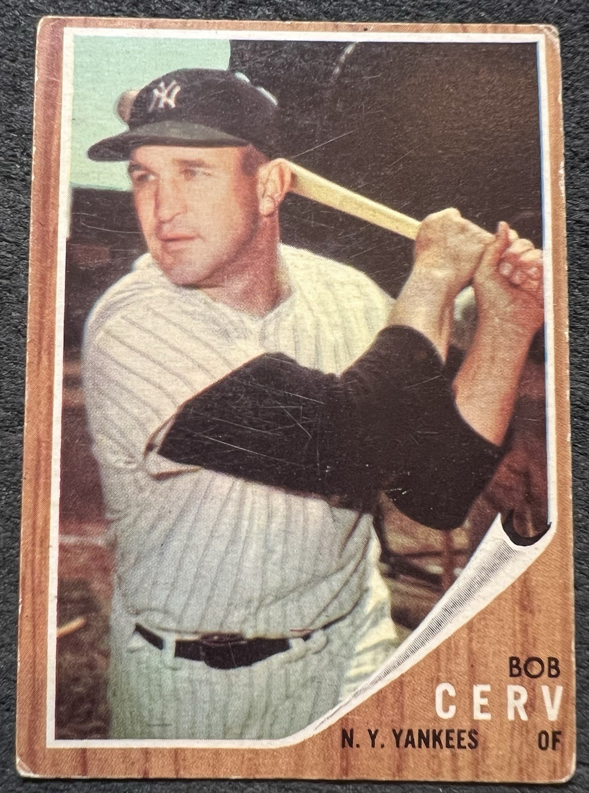 1962 TOPPS BOB CERV (NEW YORK YANKEES) #169 VG OC
