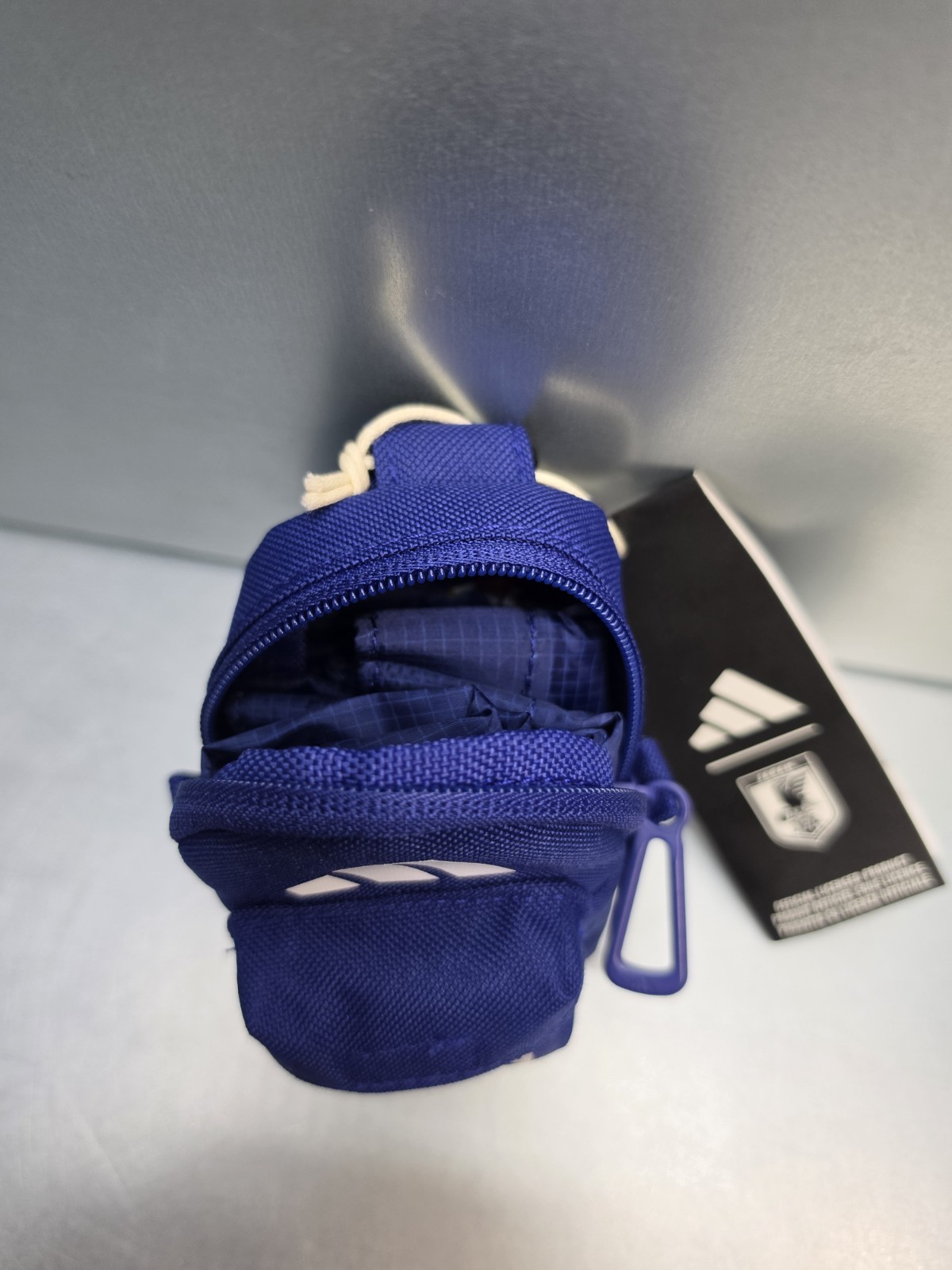 Japan Soccer Adidas Mini Keychain Backpack w Foldable Tote Bag Inside New NWT