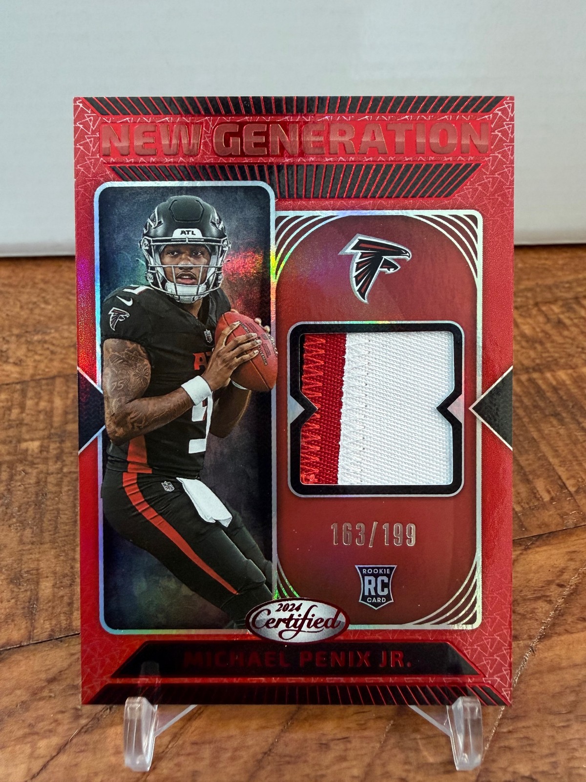 2024 Panini Certified #NGJ-MPJ Michael Penix Jr. Mirror Red #/199