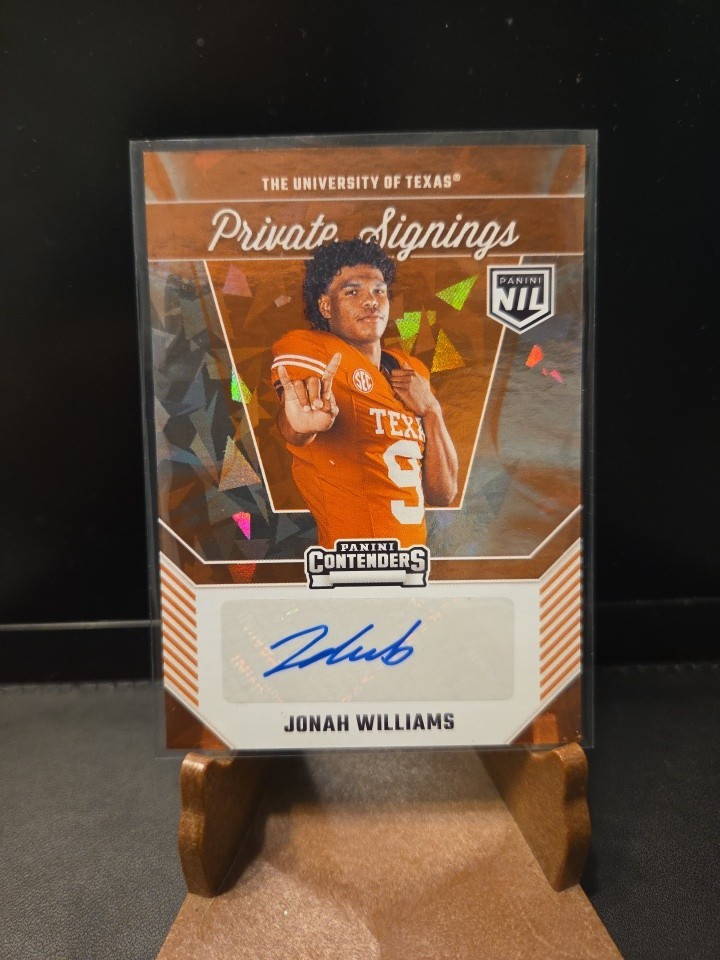 2025 Panini University of Texas NIL Private Signings AUTO ICE Jonah Williams #JW
