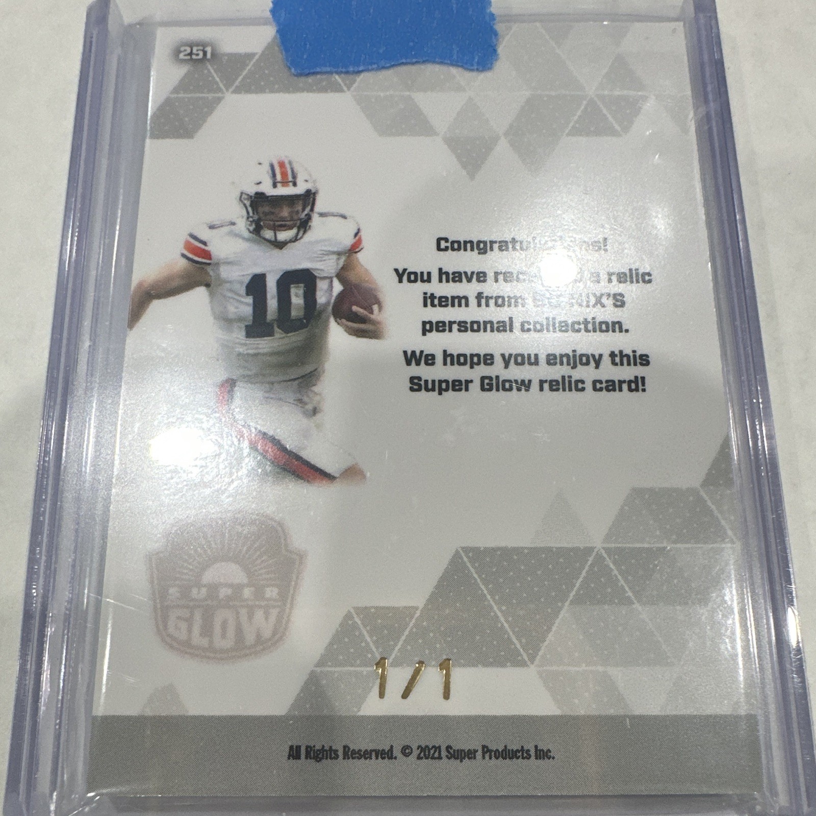 Super Products Inc. 2021 Super Glow Bo Nix Authentic Apparel Relic 1/1