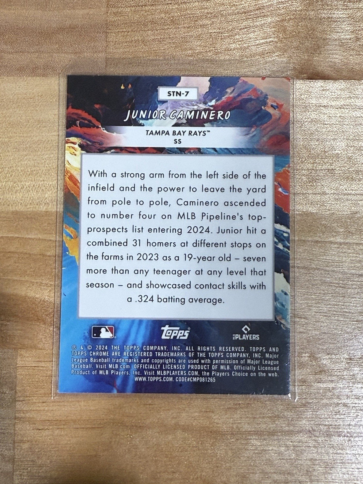 2024 Topps Chrome MLB Junior Caminero Stars in the Night STN-7 Rays