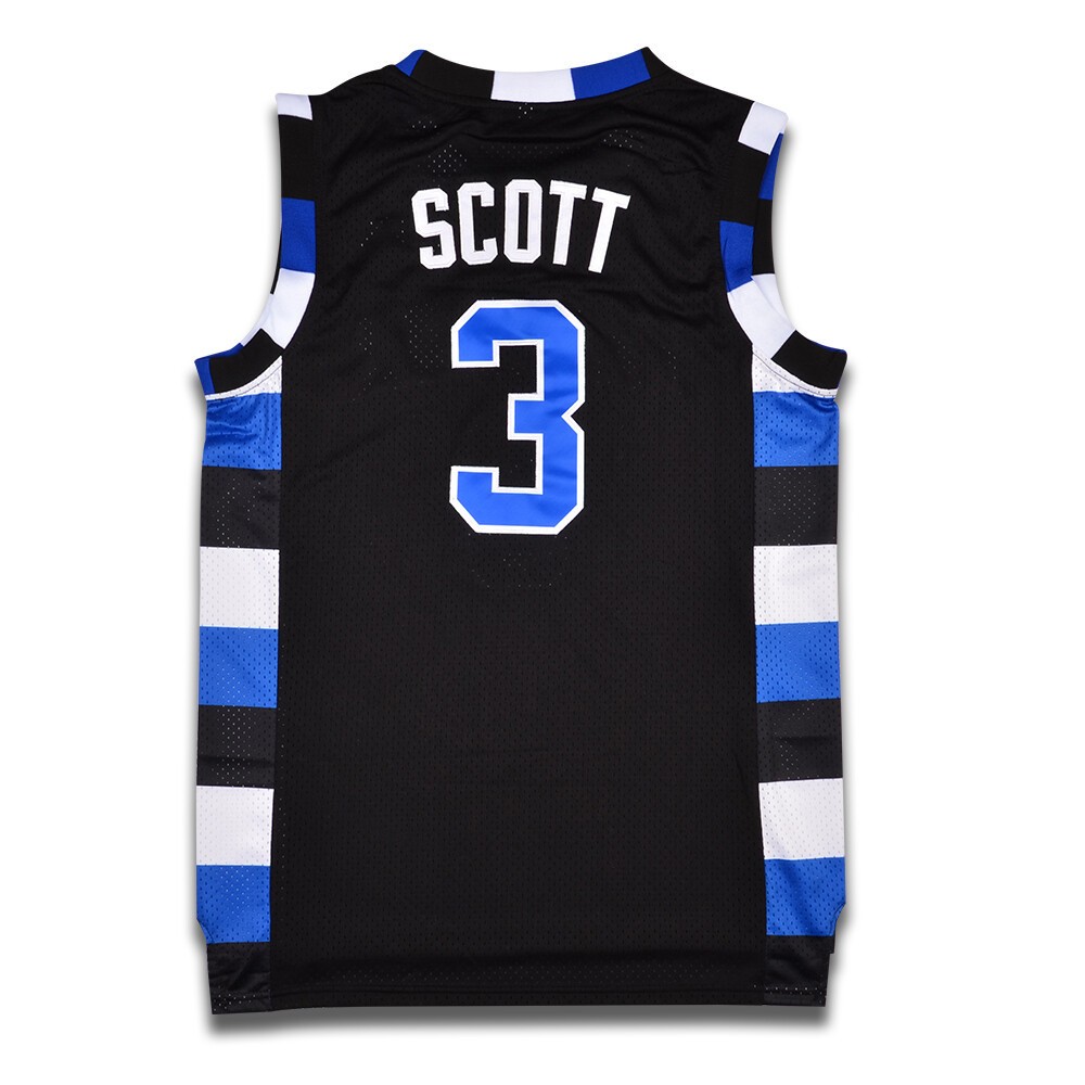 Lucas Scott #3 One Tree Hill Ravens Movie Basketball Jersey All Sewn Black