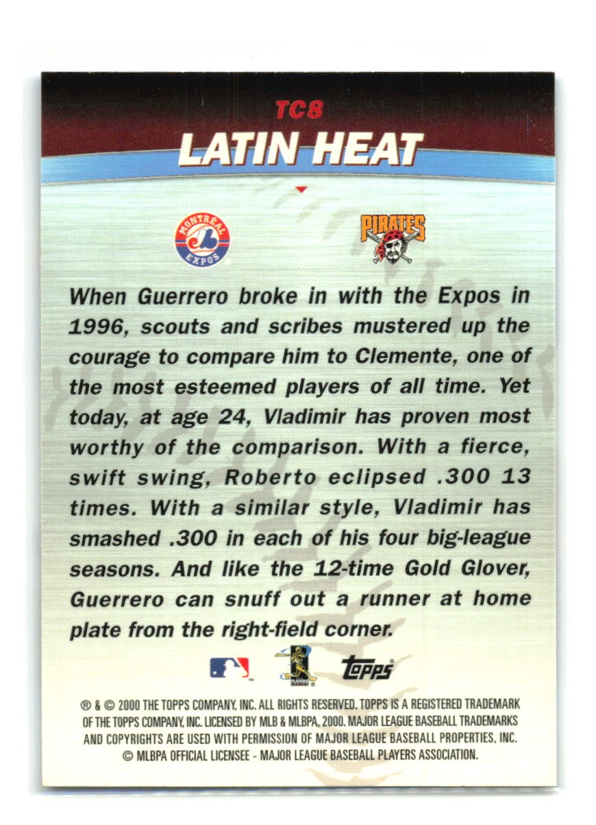 Latin Heat (Vladimir Guerrero / Roberto Clemente) – 2001 Topps #TC8 Combos –