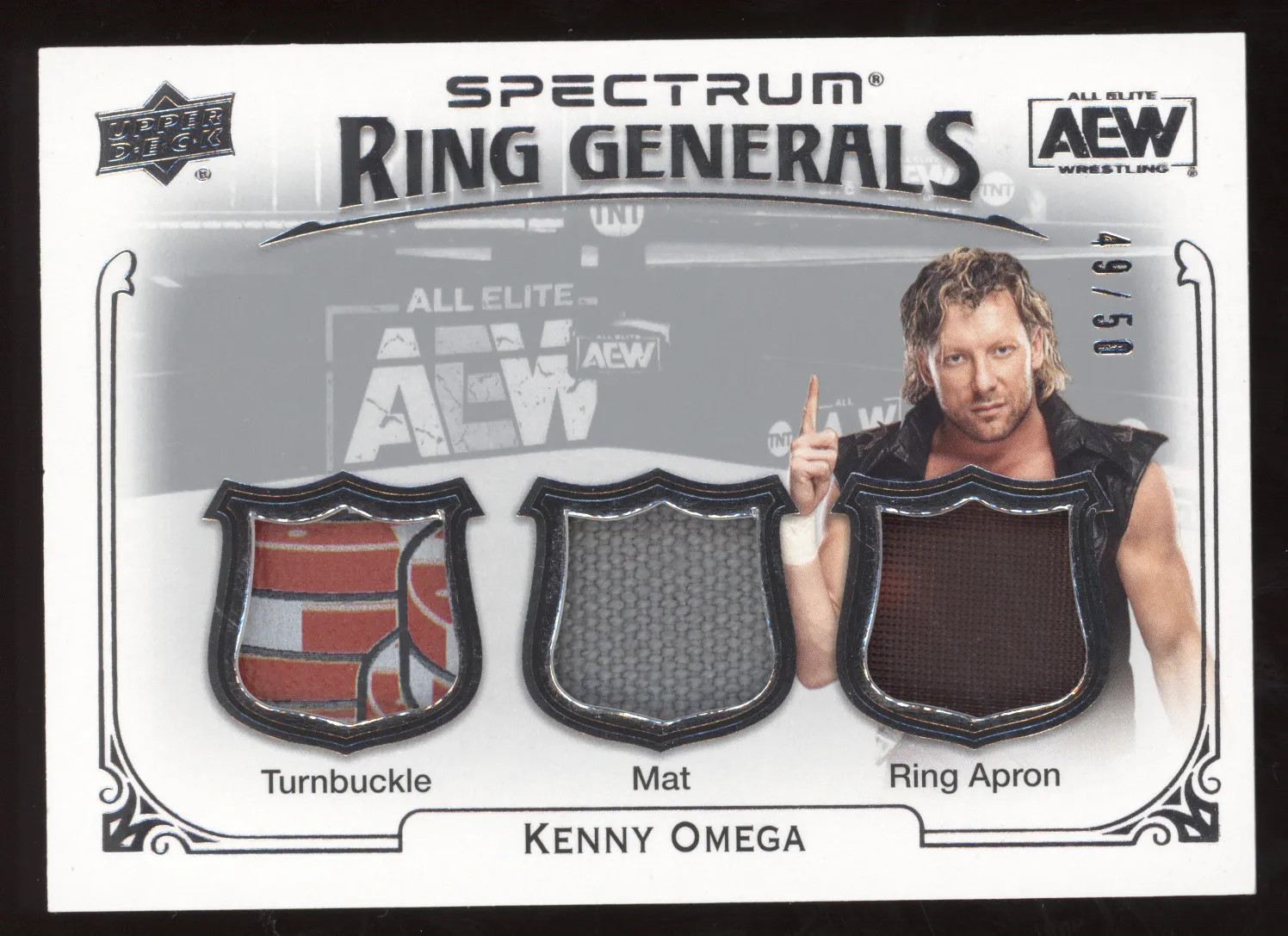 2021 Upper Deck AEW Spectrum Ring Generals Kenny Omega #RL-20 49/50 Triple Relic