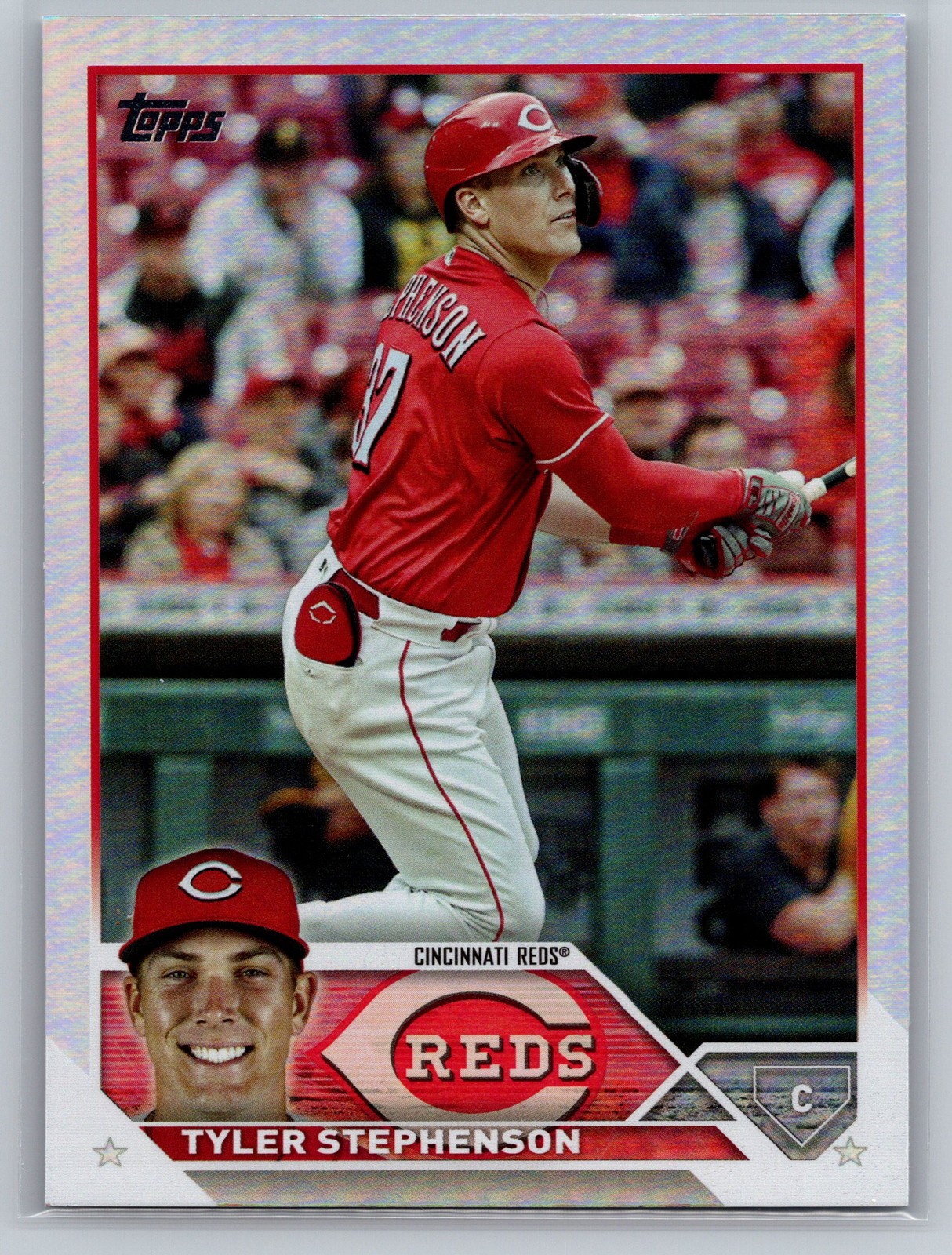2023 Topps #166 Tyler Stephenson Rainbow Foil