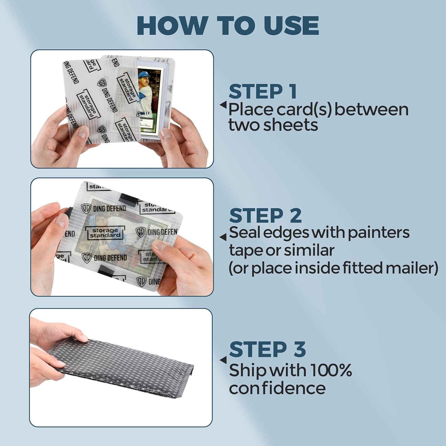Trading Card Shipping Protectors 510 Pack 3.5” X 4.5” – Premium Ultra Strong