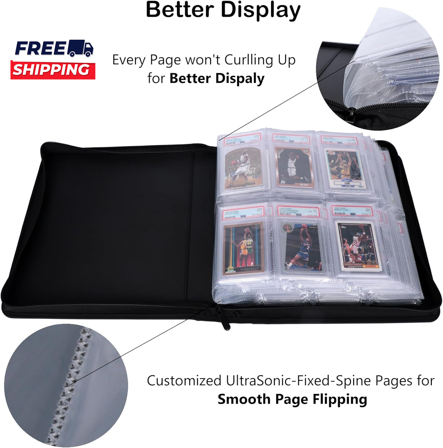 PSA Slab Binder Holds 72 PSA Slabs 6-Pocket Graded Card Binder