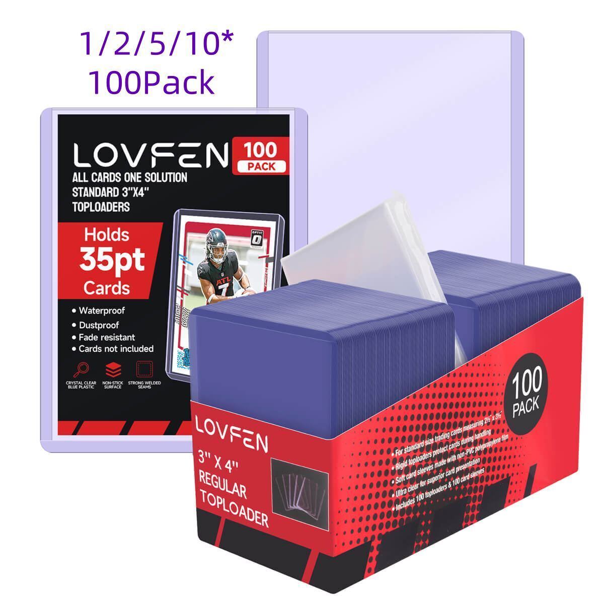 100/500/1000CT Standard 3″x4″ Toploaders & Soft Sleeves For 35pt Trading Cards