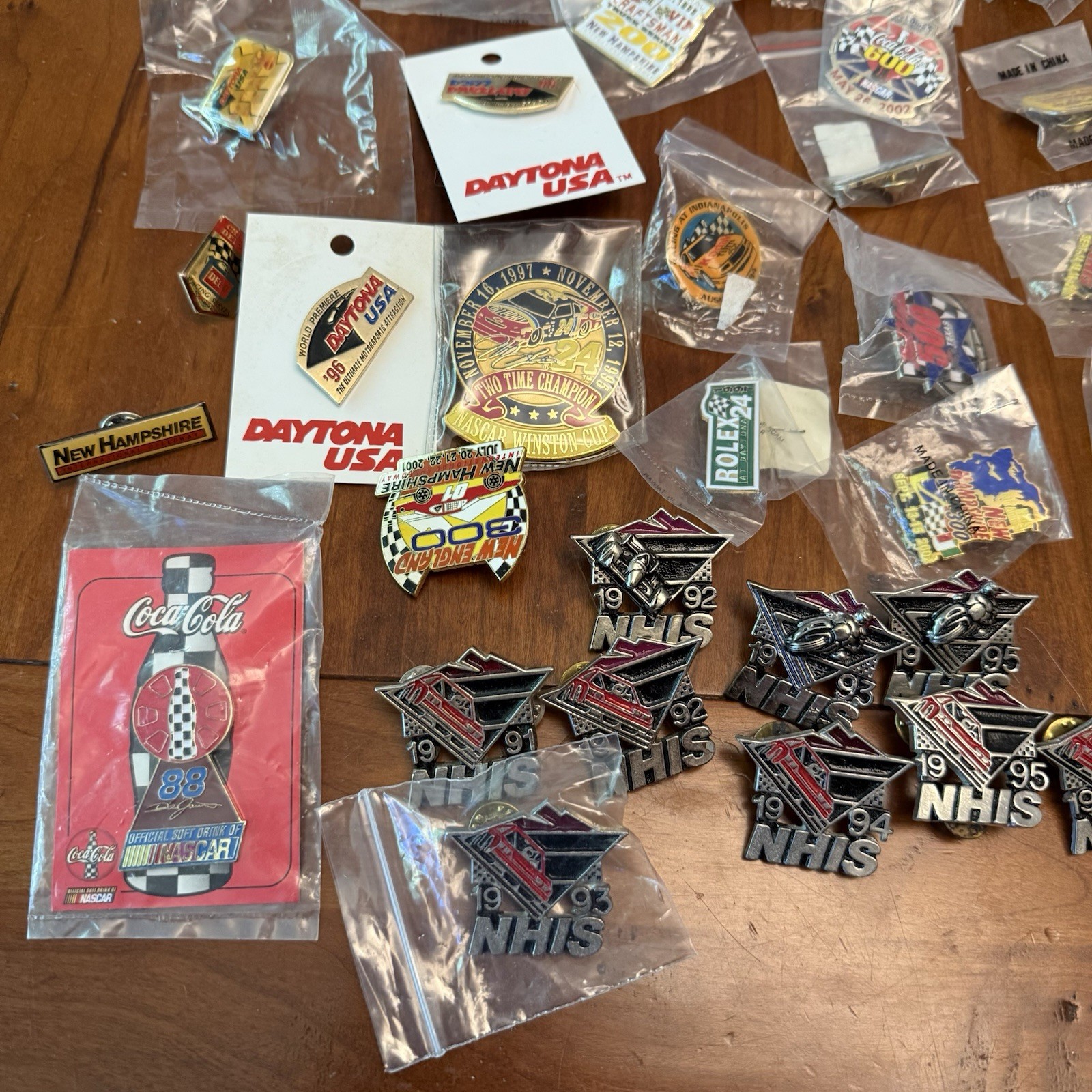 Lot of 200+ Vintage NASCAR Pins Daytona Indy Racing Race Car Bulk Lot Enamel