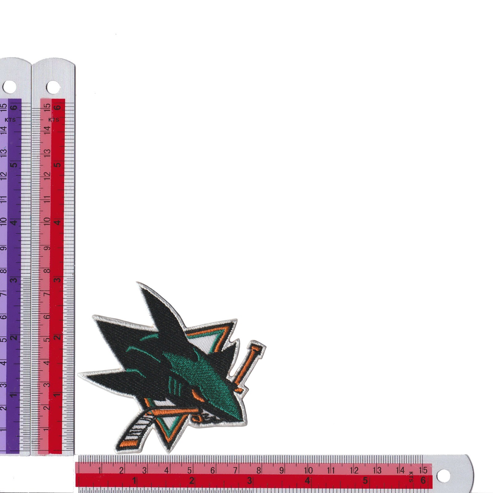 10 piece San Jose Sharks Ice Hockey Logo Size 3.2 in x 2.8 in Sew Iron On Patch