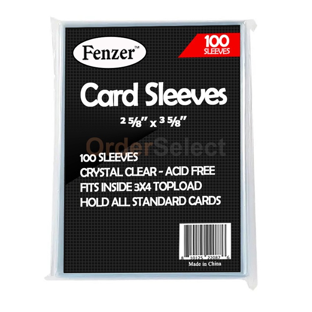 200 Fenzer Soft Trading Card Penny Sleeves – 2 Mil – 2 5/8 x 3 5/8 – Acid Free