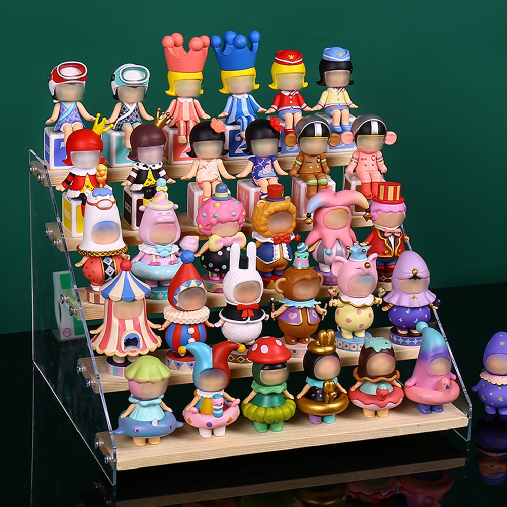 3-5 Tier Wooden Acrylic Display Stand for Figures Cupcake Perfume Cosmetics