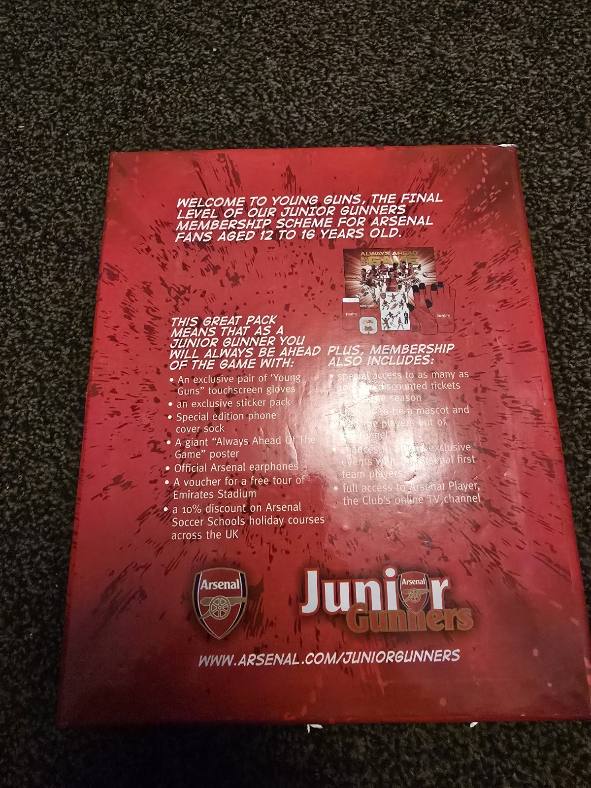Junior Gunners Arsenal 2012/2013 Season Membership Pack ( 12 – 16 Years Old )