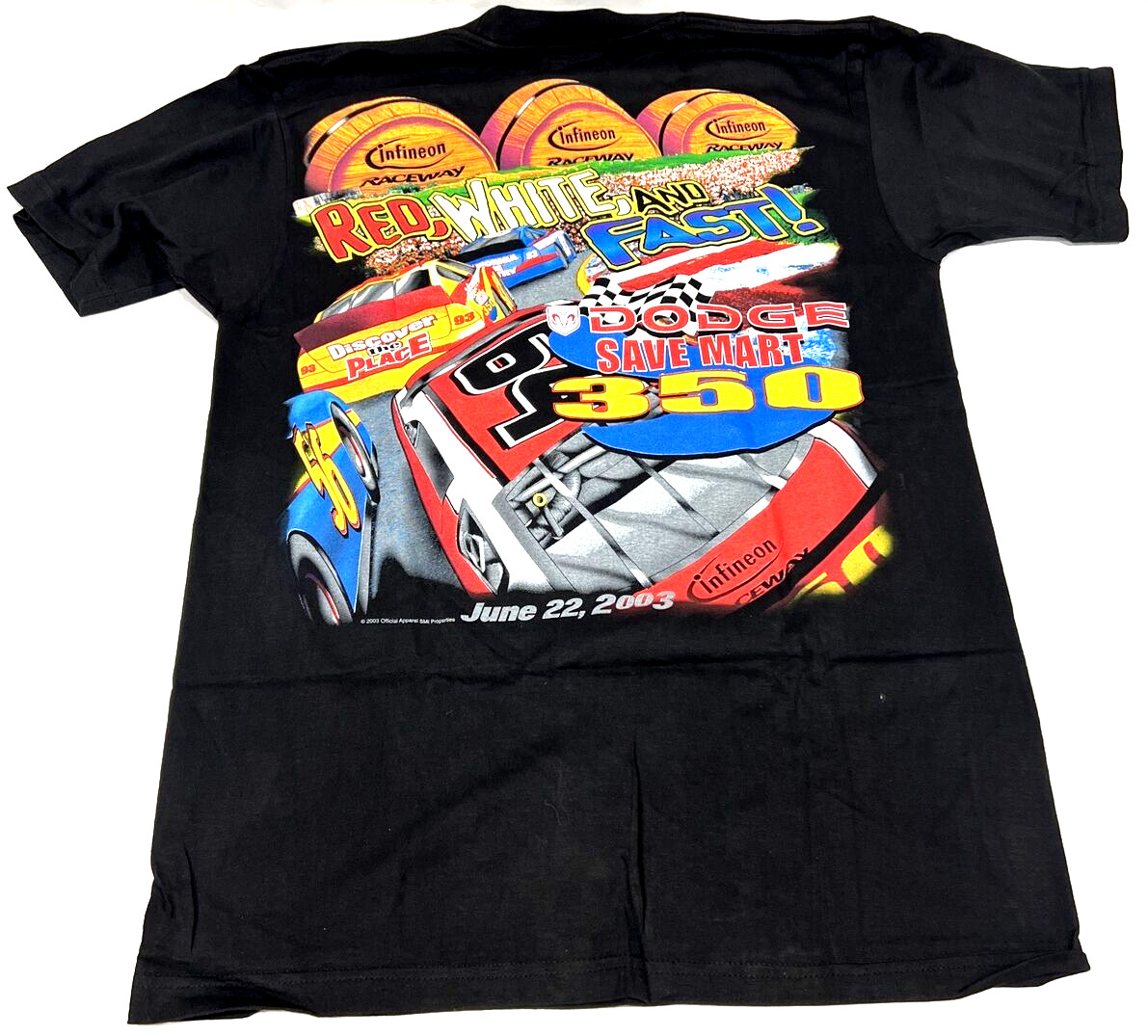 Vintage Nascar Graphic Shirt 2003 Dodge Save Mart 350 Raceday Shirt(Size Large)