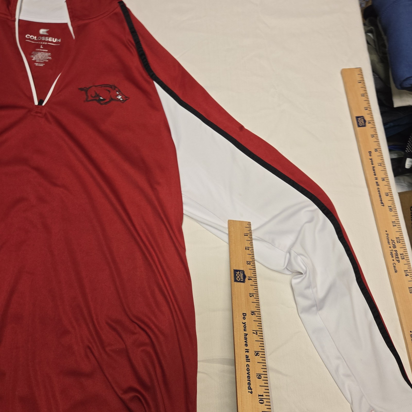 University of Arkansas Razorbacks Long Sleeve 1/4 Zip Pullover Jacket L See Pics