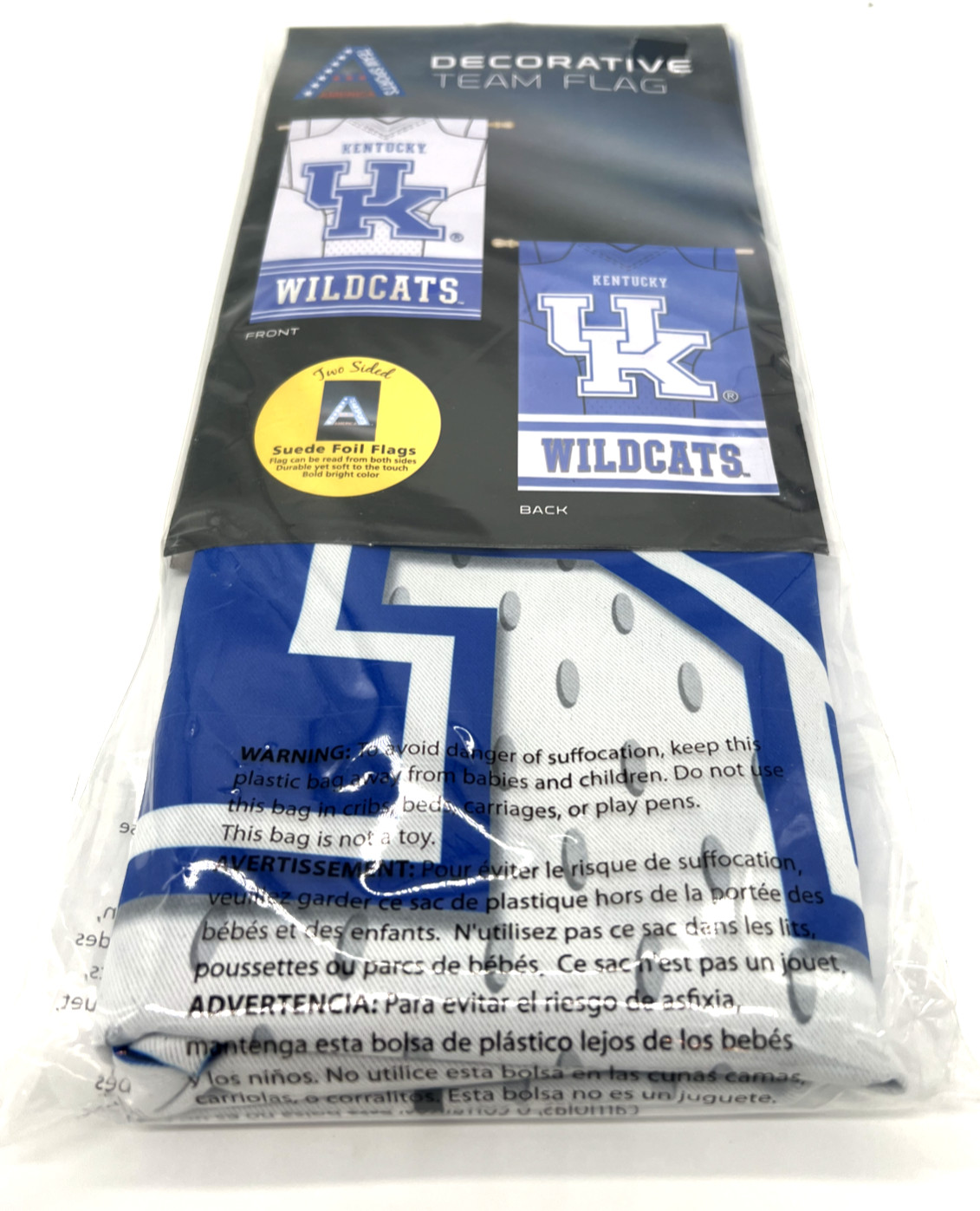 Kentucky Wildcats Suede Flag Two Sided 29″ x43″ NCAA Team Sports America